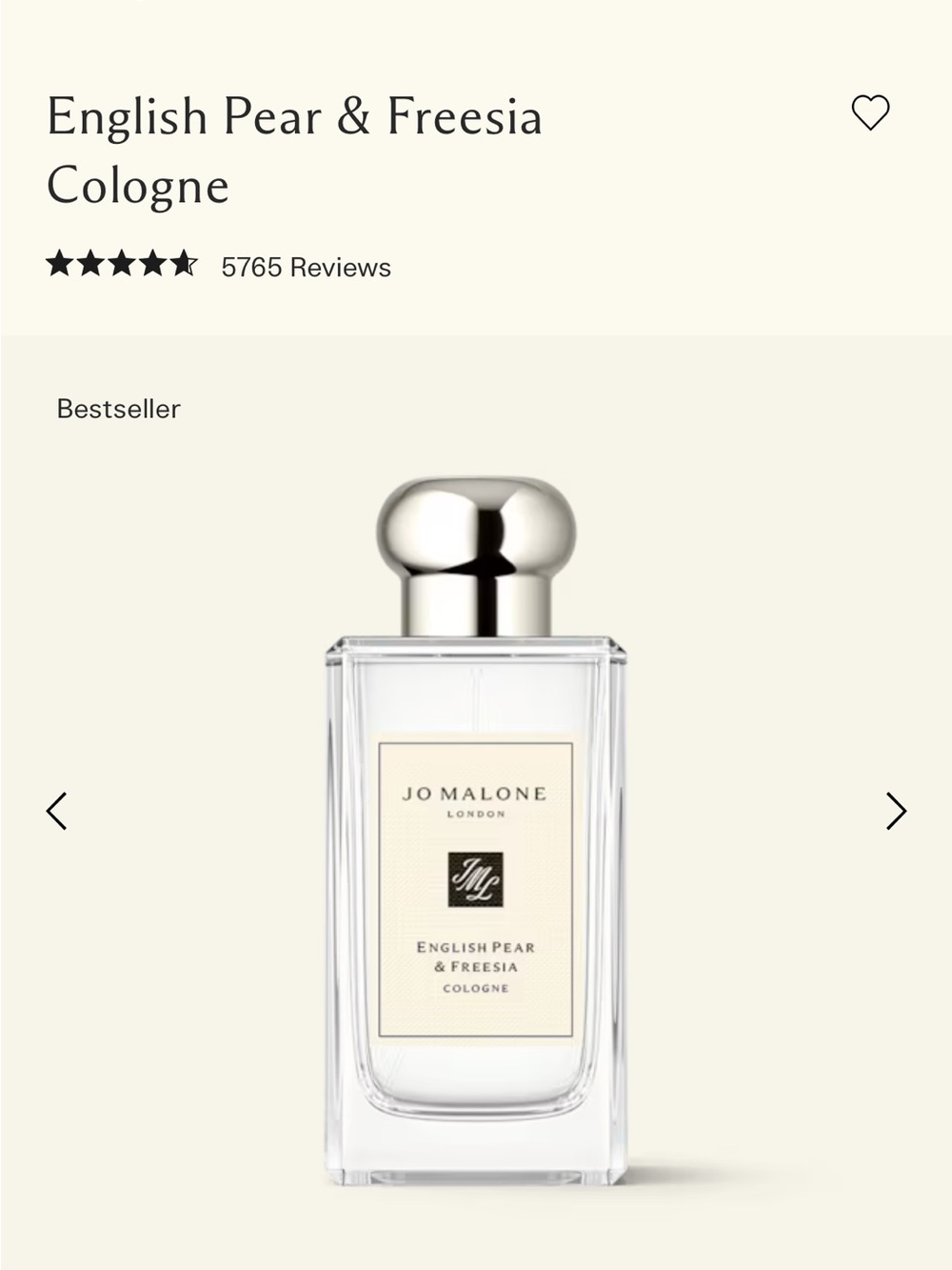 Jo Malone English Pear & Sweet Pea Cologne with Tiffany Blue Box and Red Accent